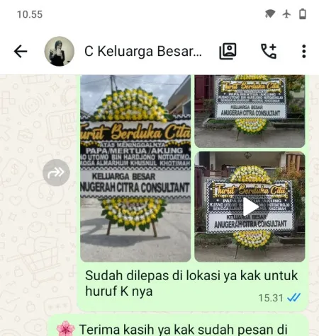Pengiriman Papan Bunga Duka Nangela Tegalbuleud